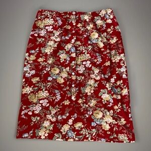 220 Hickory Blair Linen Cotton Floral Skirt Plus 2XL